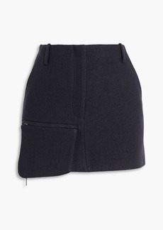 Tibi - Wool-blend felt mini skirt - Blue - US 10