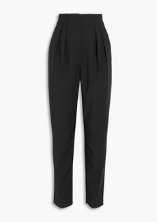 Tibi - Yasmeen pleated woven tapered pants - Black - US 0