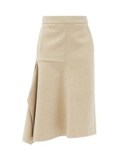 Tibi Asymmetric flannel midi skirt