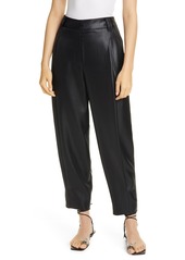 Tibi Celia Sculpted High Waist Satin Crop Tapered Pants in Black at Nordstrom