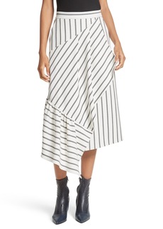 Tibi Lucci Stripe Midi Skirt