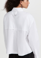 Tibi Miles Scallop Sleeve Cropped Shirt