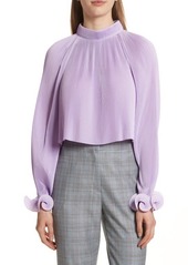 Tibi Pleated Crop Top in Lavender at Nordstrom