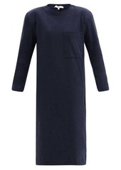 Tibi Shoulder-padded long-sleeved cotton-jersey dress