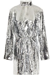 Tibi - Avril cutout sequined twill mini dress - Metallic - M