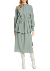 Women's Tibi Long Sleeve Double Layer Plain Weave Dress