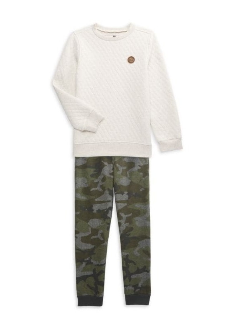 Timberland Boy&#8217;s 2-Piece Sweatshirt & Camo Pants Set