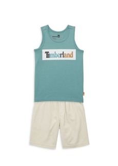 Timberland Boy's 2-Piece Logo Graphic Muscle Tee & Shorts Set