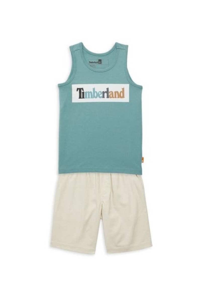 Timberland Boy's 2-Piece Logo Graphic Muscle Tee & Shorts Set