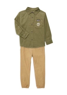 Timberland Boy's 2-Piece Logo Shirt & Pants Set