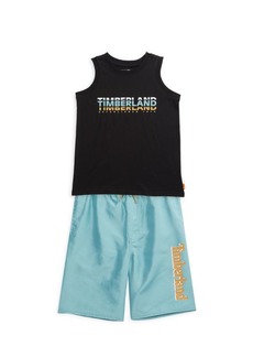 Timberland Boy's 2-Piece Logo Tank Top & Swim Shorts Set