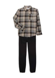 Timberland Boy's 2-Piece Plaid Shirt & Pants Set