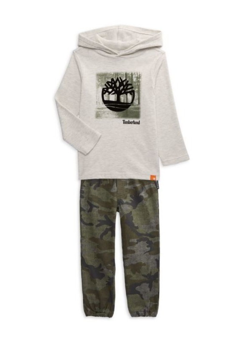 Timberland Little Boy&#8217;s 2-Piece Sweatshirt & Camo Pants Set
