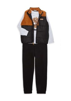 Timberland Little Boy&#8217;s 3-Piece Vest, Tee & Joggers Set