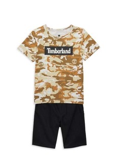 Timberland Little Boy's & Boy's 2-Piece Logo Tee & Shorts Set