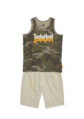 Timberland ​Little Boy's 2-Piece Camouflage Tank Top & Shorts Set
