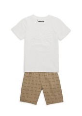 Timberland Little Boy's 2-Piece Logo T-Shirt & Shorts Set