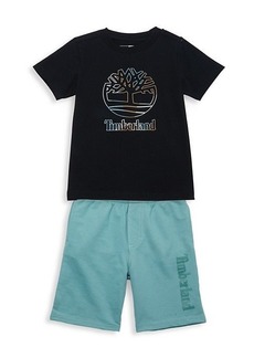 Timberland Little Boy's 2-Piece Logo T-Shirt & Shorts Set