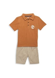 Timberland Little Boy's 2-Piece Polo & Shorts Set