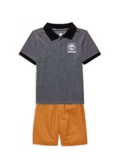 Timberland Little Boy's 2-Piece Polo & Shorts Set