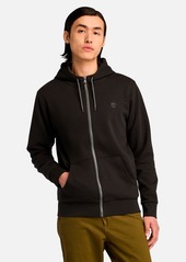 Timberland Men's Oyster River Chest Logo Brushback Zip Hoodie