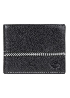 Men's Timberland Milled Quad Stitch Passcase Wallet - Black