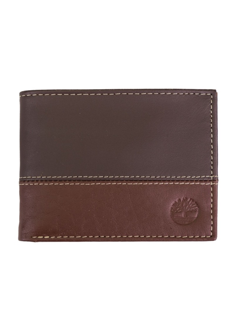 Men's Timberland Two-Tone Commuter Wallet - Cognac