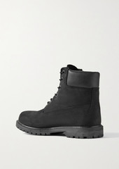 TIMBERLAND - Premium leather-trimmed nubuck ankle boots - Black - US 7