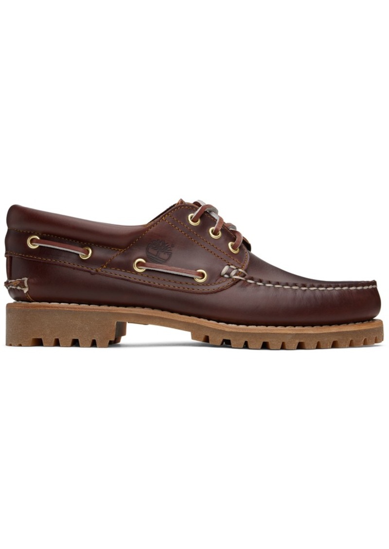 Timberland Burgundy 3-Eye Lug Handsewn Boat Shoes