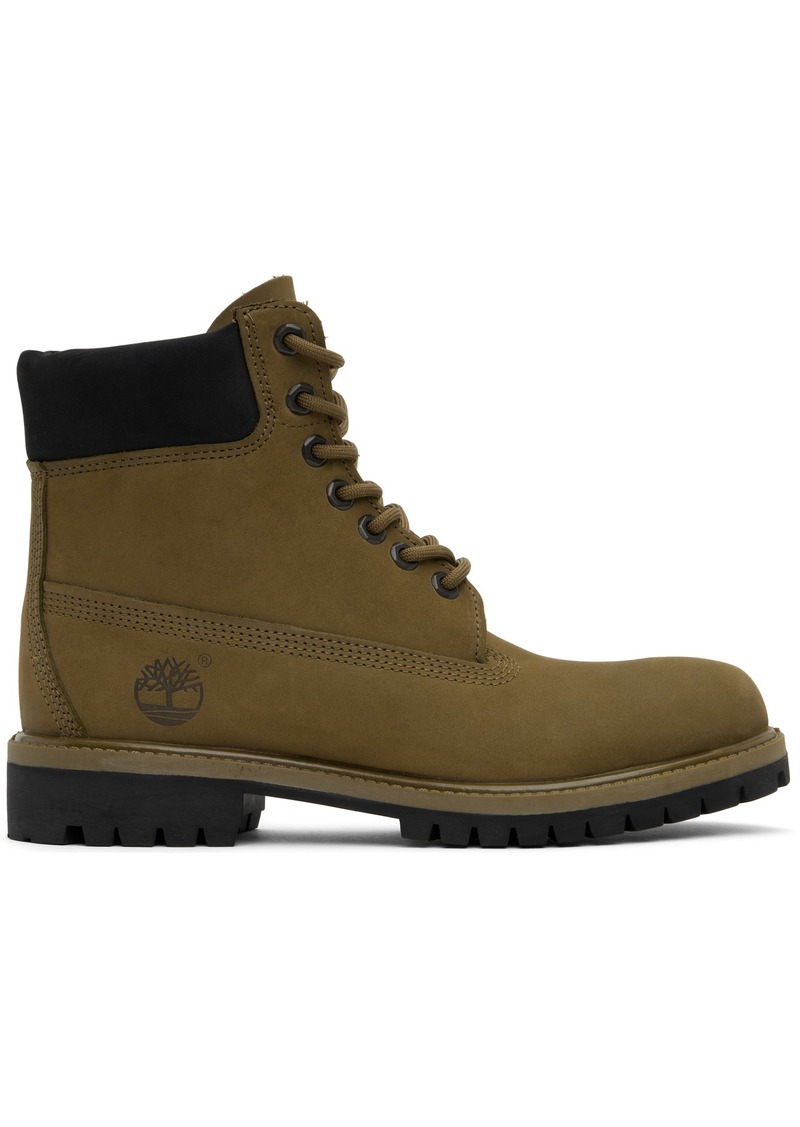 Timberland Khaki Premium 6-Inch Lace-Up Waterproof Boots