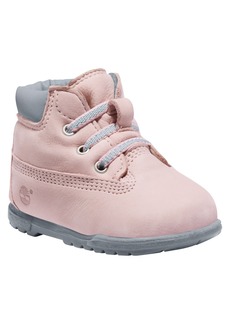 Timberland Kids' Leather Crib Bootie in Light Pink Nubuck at Nordstrom