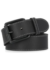 Timberland Men's 38mm Contrast Stitch Leather Belt - Black