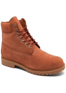 "Timberland Men's 6"" Premium Water Resistant Lace-Up Boots from Finish Line - Dark Rust"