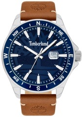 Timberland Men's Brown Leather Strap Watch 45mm