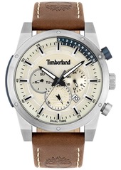 Timberland Men's Brown Leather Strap Watch 46mm