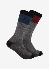 Timberland Men's Colorblock Crew Socks, Pack of 2 - Charcoal Heather