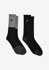 Timberland Men's Colorblock Crew Socks, Pack of 2 - Black