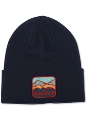 Timberland Men's Embroidered Mountain Logo Patch Beanie - Charcoal Heather
