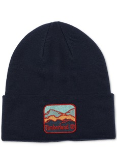 Timberland Men's Embroidered Mountain Logo Patch Beanie - Peacoat