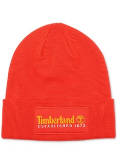 Timberland Men's Established 1973 Logo Patch Beanie - Aura Orange