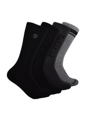Timberland Men's Half Cushion Crew Socks Gift Set Dark Grey Heather