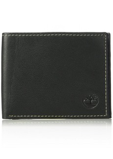 Timberland Men's Leather Wallet and Carabiner Gift Set  black
