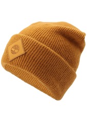 Timberland Men's Oversized Cuffed Logo Patch Beanie - Wheat