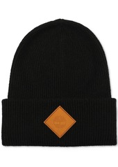 Timberland Men's Oversized Cuffed Logo Patch Beanie - Wheat