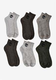 Timberland Men's Quarter Socks, Pack of 6 - Oatmeal Heather