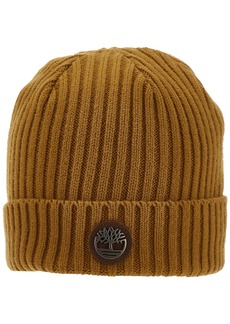 Timberland Men's Ribbed Watch Cap with Logo Plate