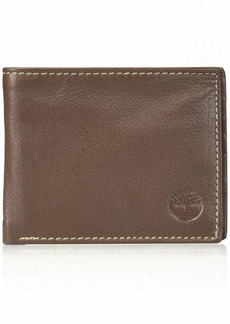 Timberland mens Wellington Leather Rfid Bifold Commuter Security Wallet