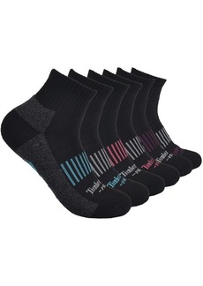Timberland Pro Half Cushion Qtr Socks - 6 Pack, Men's, Black