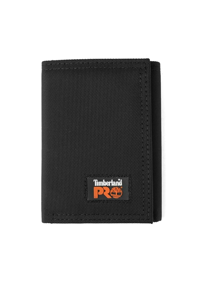 Timberland PRO Men's Cordura Nylon RFID Trifold Wallet with ID Window Black