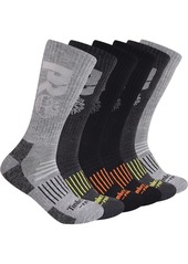 Timberland Pro Men's Half Cushion Crew Socks - 6 Pack, Large, Black